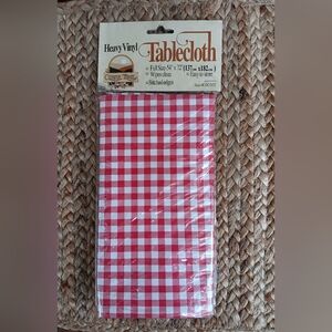 Ozark Trail vinyl tablecloth Red White Checkered gingham plaid